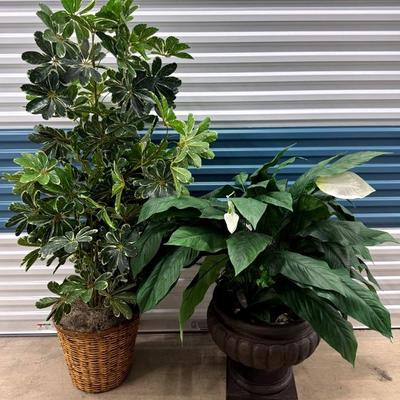 2 Large Faux Potted Plants