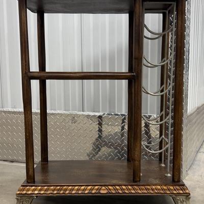 West Indies Style Woven Grass, Rattan And Composite Wine Rack Table 
