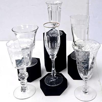 Assortment of Crystal and Glass Stemware