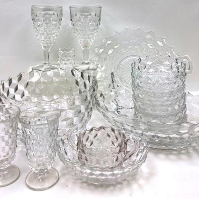 “Fostoria” American Cubist Patterned Glassware