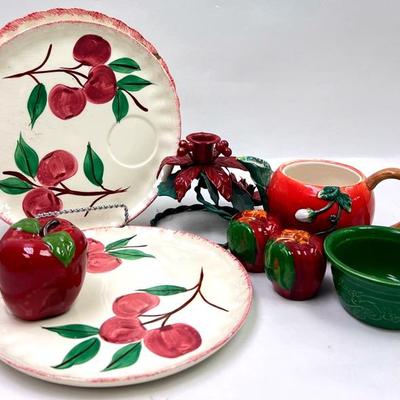 Vintage “Blue Ridge” Plates & Apple Decor