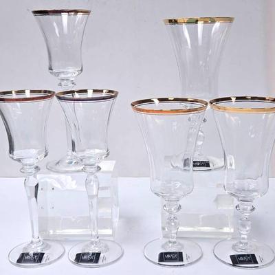 "Mikasa" Jamestown Gold Iced Tea & Wine Collection 