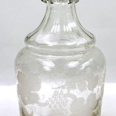 Vintage Etched Glass Decanter