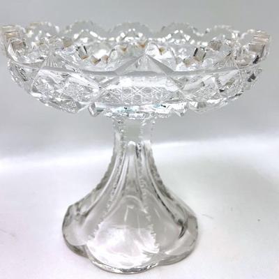 Vintage “J. Hoare & Co.” Crystal Pedestal Dish