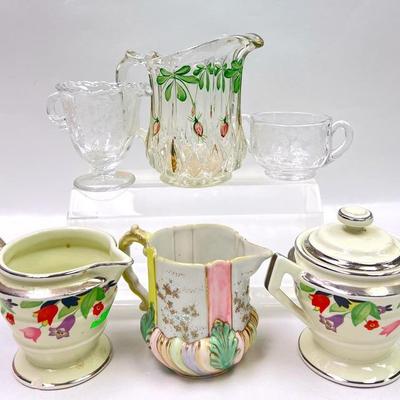 Vintage “Heisey” Hand-Painted Creamer & More!