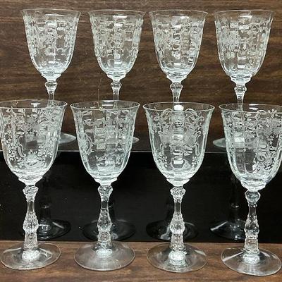 “Fostoria” Crystal Wine Glasses