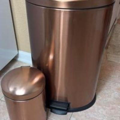 Copper Color Trash Cans 