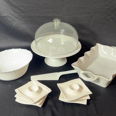 White Cake Stand, Egg Cups Holders, And More 