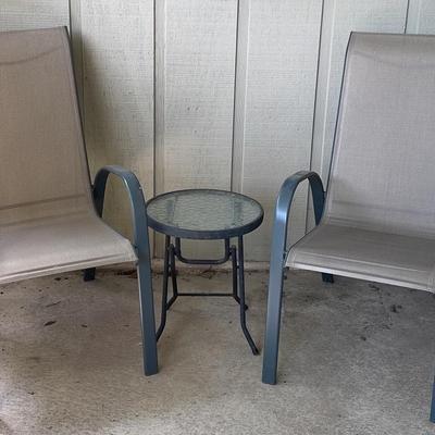 Pair Of Patio Chairs And Side Table