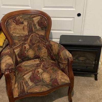Tall Back Chair And Heater 