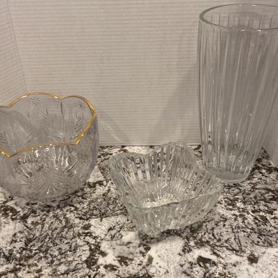 Crystal Bowls, and Vase