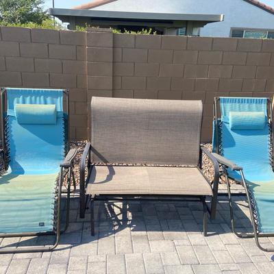 Rocking Sofa And Two Nice Lawn Chairs