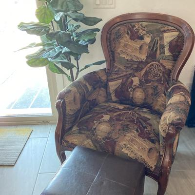 Tall Back Chair And Ottoman 
