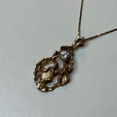 14K Gold Nugget and Chain