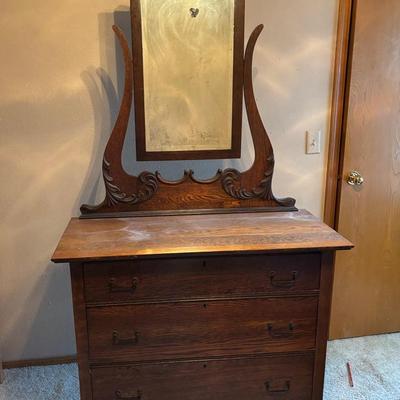 Antique Dresser With Mirror