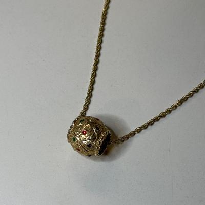 10K Chain and Multicolored Pendant