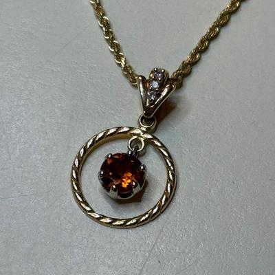 14K Yellow Gold Pendant and Chain