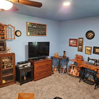 Treadle sewing machine.
Sonny & Cher, John Denver.