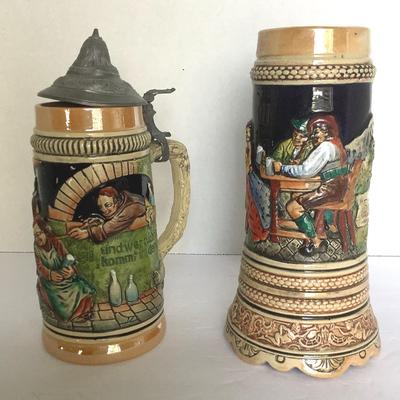 Pair Of West German Vintage Beer Steins