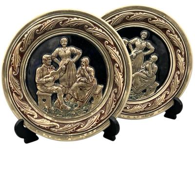2 Decorative German Plates 9"