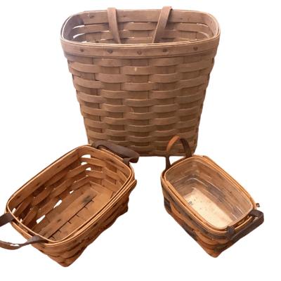 Trio Of Hand Woven Longarberger Baskets
