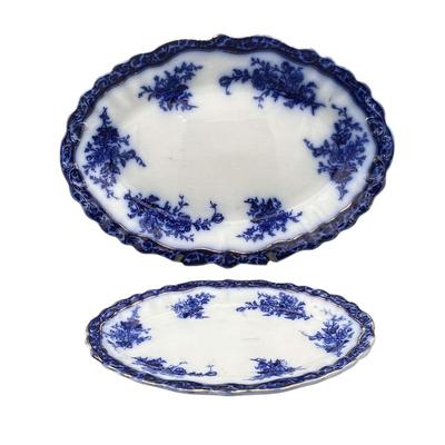 Flow Blue 'Touraine' Serving Platters by Stanley Pottery
