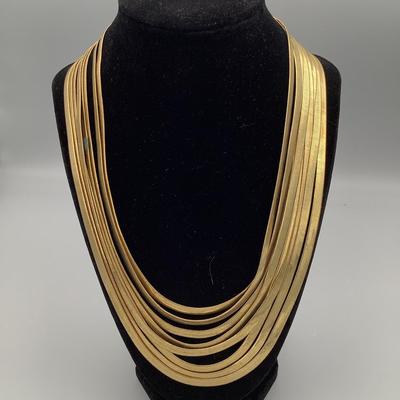 Multi-Strand Gold-Tone Necklace 