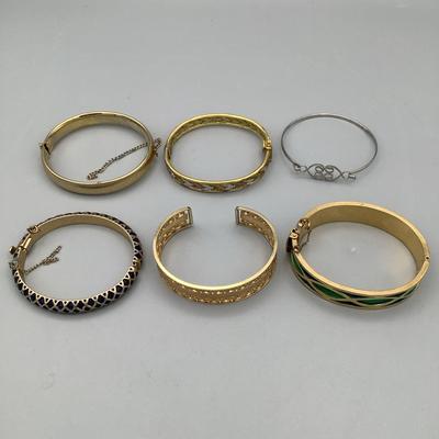 Six Costume Jewelry Bracelets 
