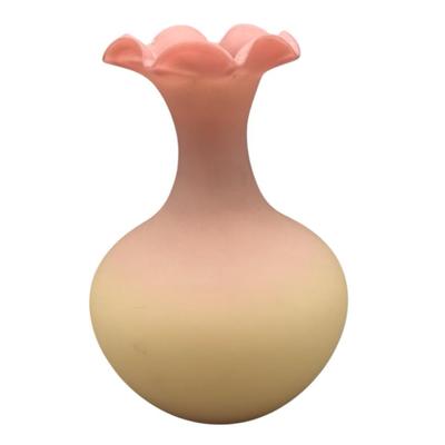 Victorian Burmese Satin Glass Vase with Uranium Glow – Circa 1880s