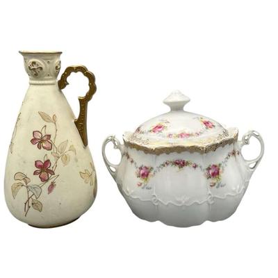 2 Pieces Antique Porcelain 