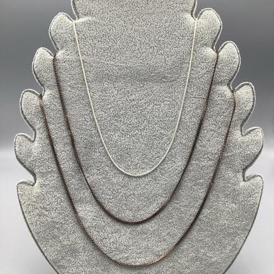 Three Sterling Silver Necklaces 