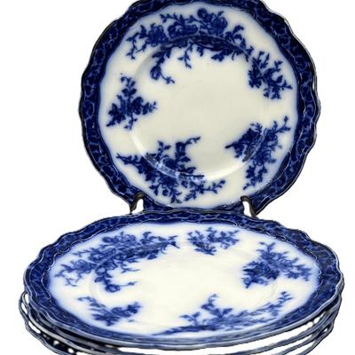 Pending
Set of 5 Flow Blue “Touraine” Plates by Stanley Pottery England – 10"