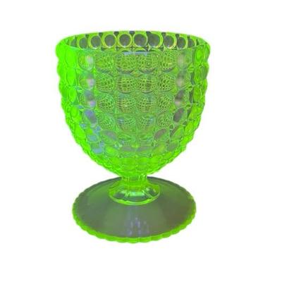 "Thousand Eye"  Compote Opalescent Uranium Glass