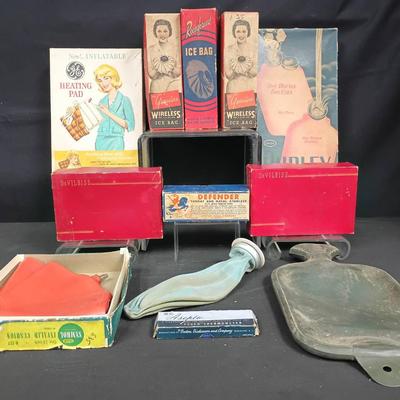 Vintage Ice Bag & Heat Pad Collection W/ Defender Atomizer