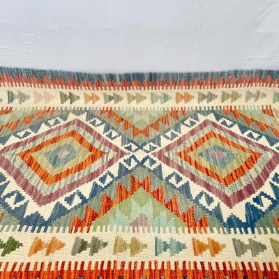 Handmade Kilim Flat Afghan Tribal Geometric Area Rug