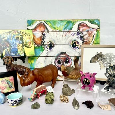 Hand Carved Fetishes & Mixed Media Artwork 