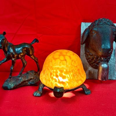 Tiffany Style Turtle Lamp, Bronze Horse Sculpture + More! 