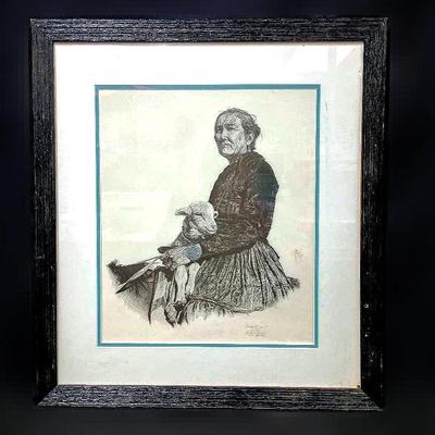 Diane Yeager Pencil Signed Native American Lithograph