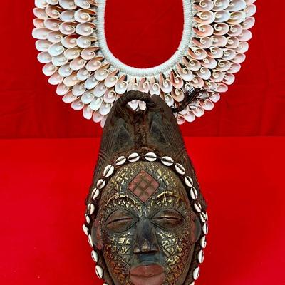 Nacre Papau Necklace & Yoruba African Shell Mask! 