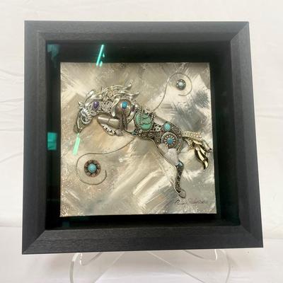 Signed Cindy Staley Jumping Horse Jewlery Artwork #05202126