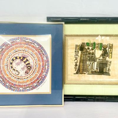 Signed Print David Vandenberg & Egyptian Papyrus 