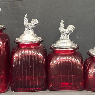 Ruby Red Apothecary Canister Jar Collection 