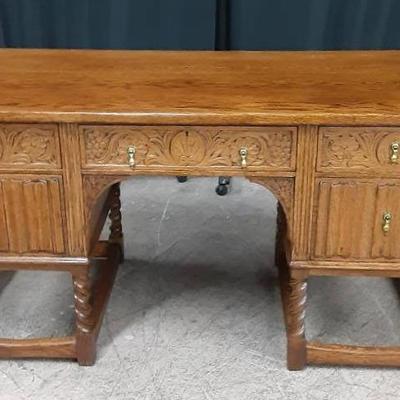 Ornately Carved Executive Desk
