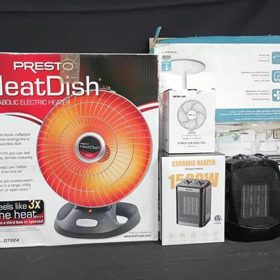 Heating & Cooling Appliance Bundle – Presto HeatDish, Fans, and Heaters