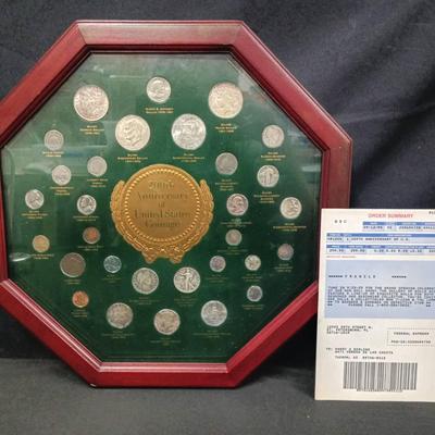 US Framed 200th Anniversary of Coins Display
