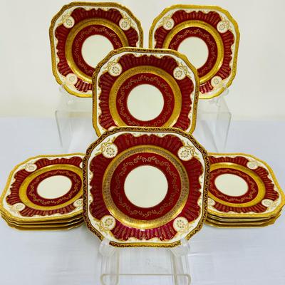 (12) RARE Black Knight “Antoinette” Plates w/Hangers