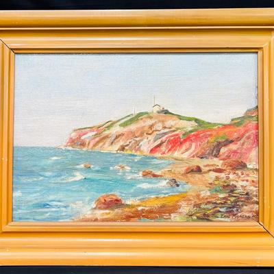 Vintage Coastal Landscape Oil Painting buy Eric Morgan 