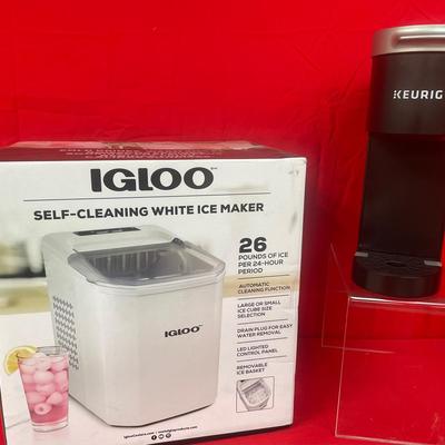 Igloo Self-Cleaning White Ice Maker Unopened & Keurig Coffee Maker 