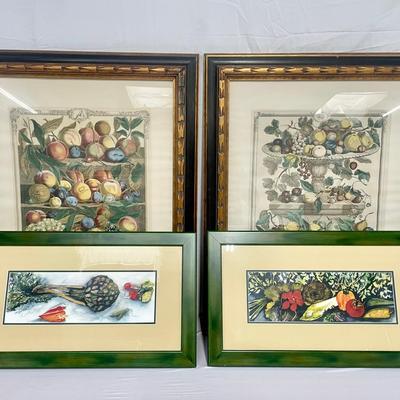 Framed And Signed Kitchen Art 4-Piece
