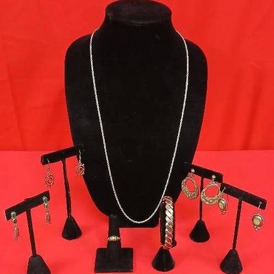 Sterling Silver Heavy Bracelet & Jewelry Variety 